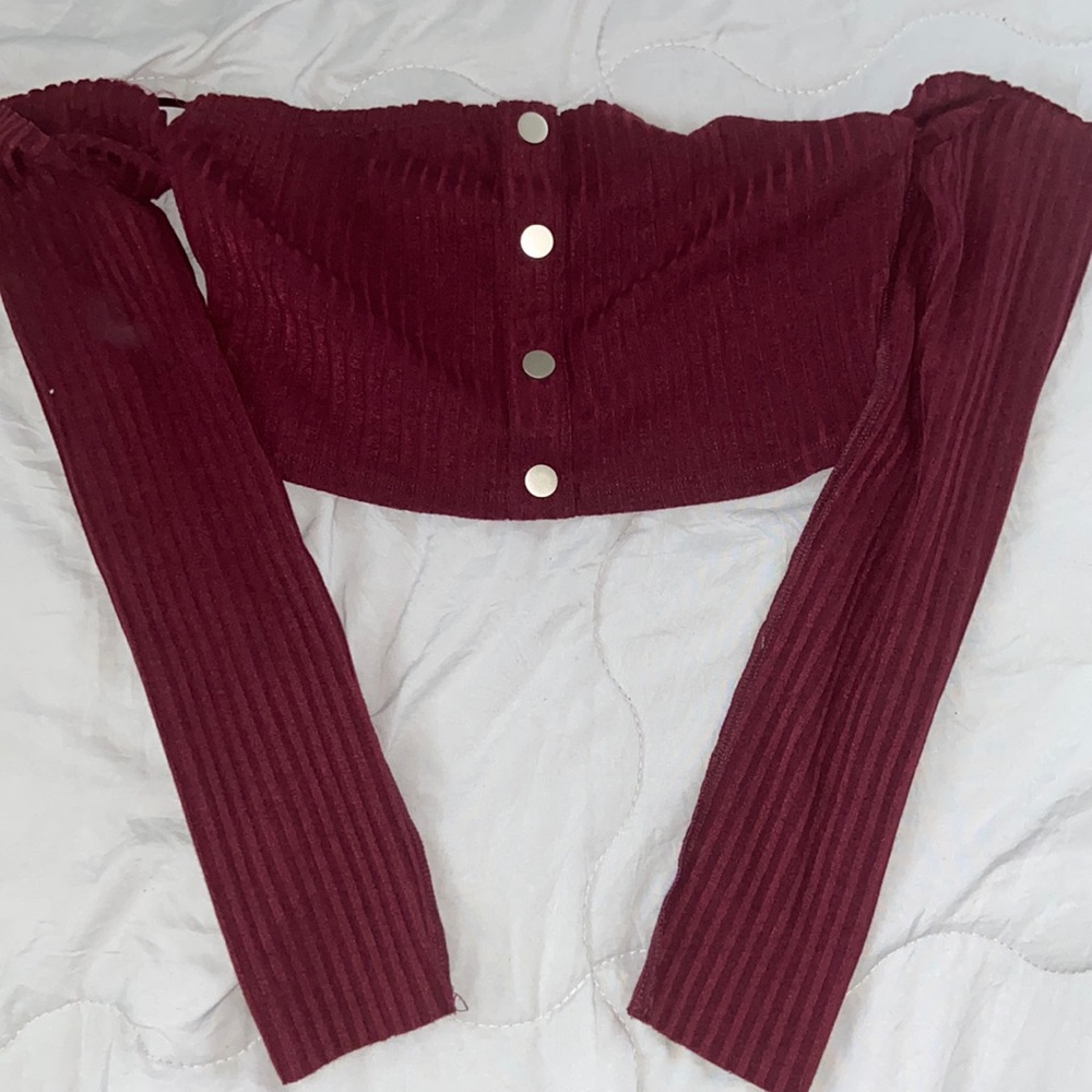 Burgundy Crop Top